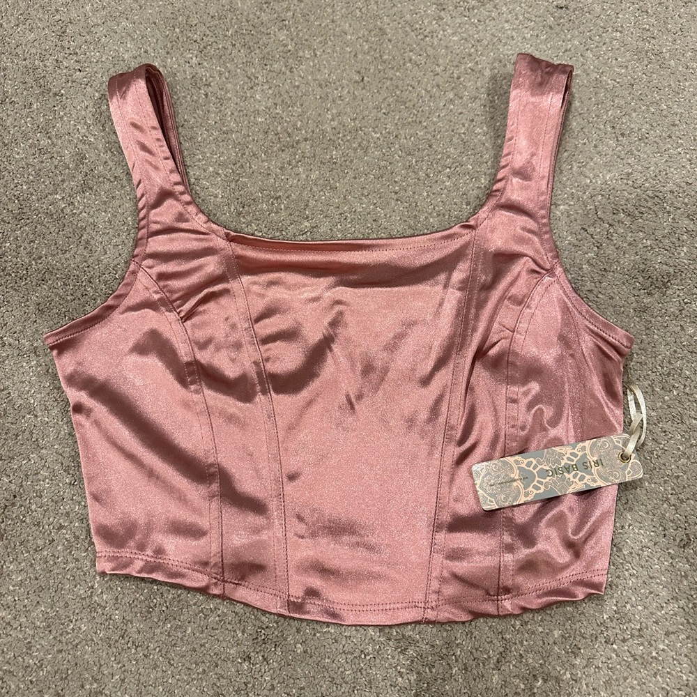 Pink silk tank top